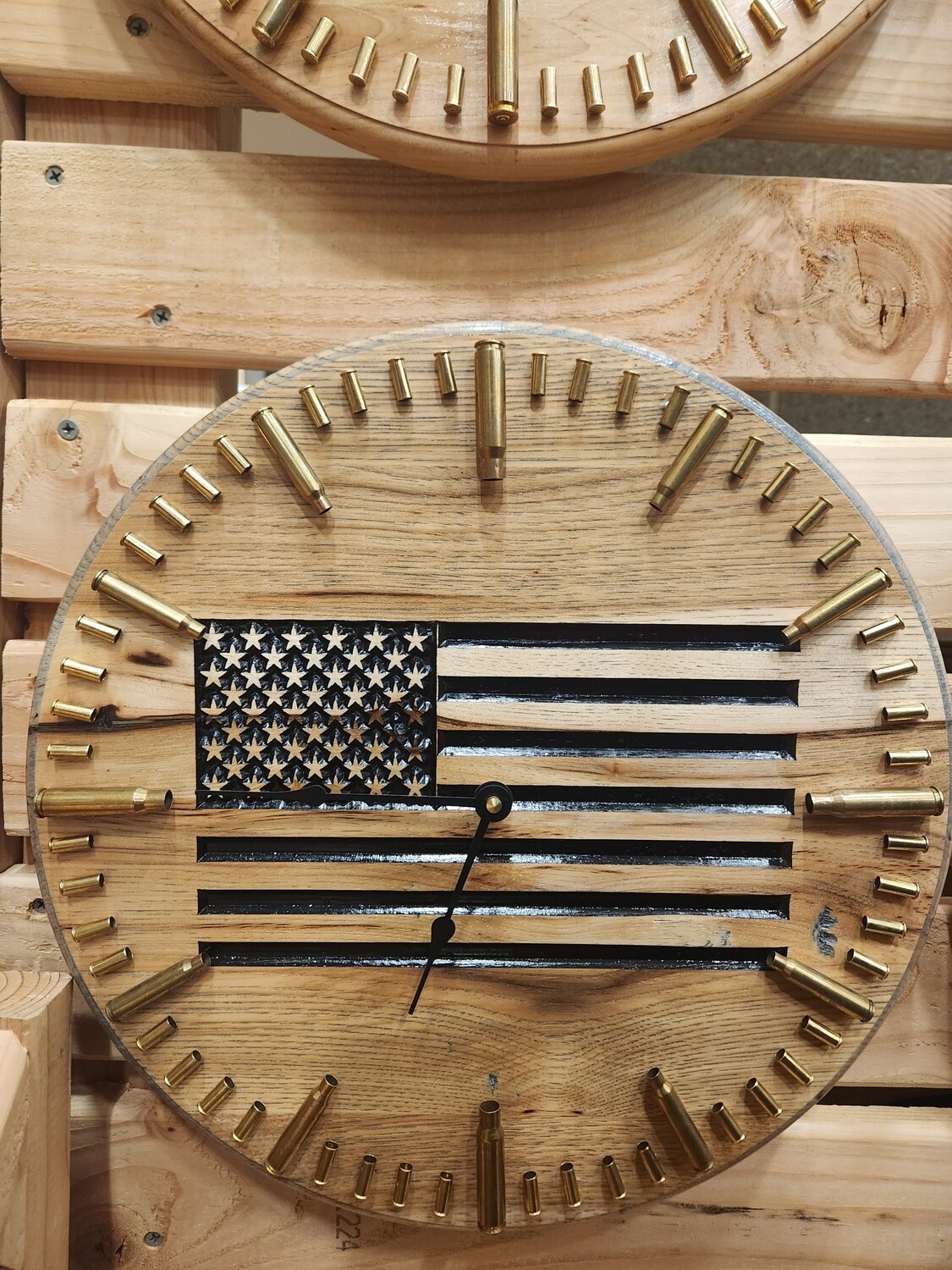 American Flag On Hickory, Grey