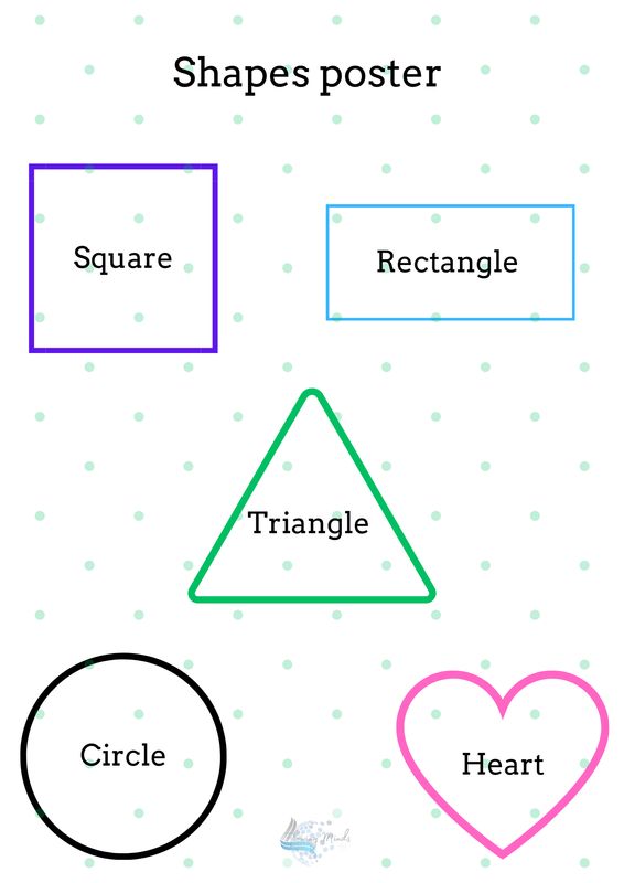 I am a.... introduction to shapes 8 x 11 in poster and worksheet set 