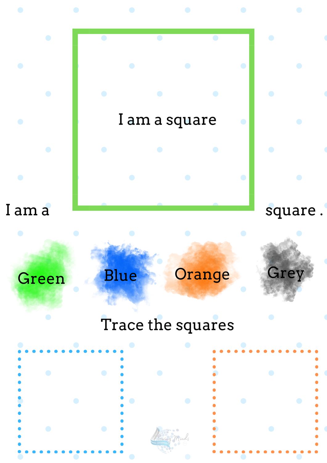 I am a.... introduction to shapes 8 x 11 in poster and worksheet set 