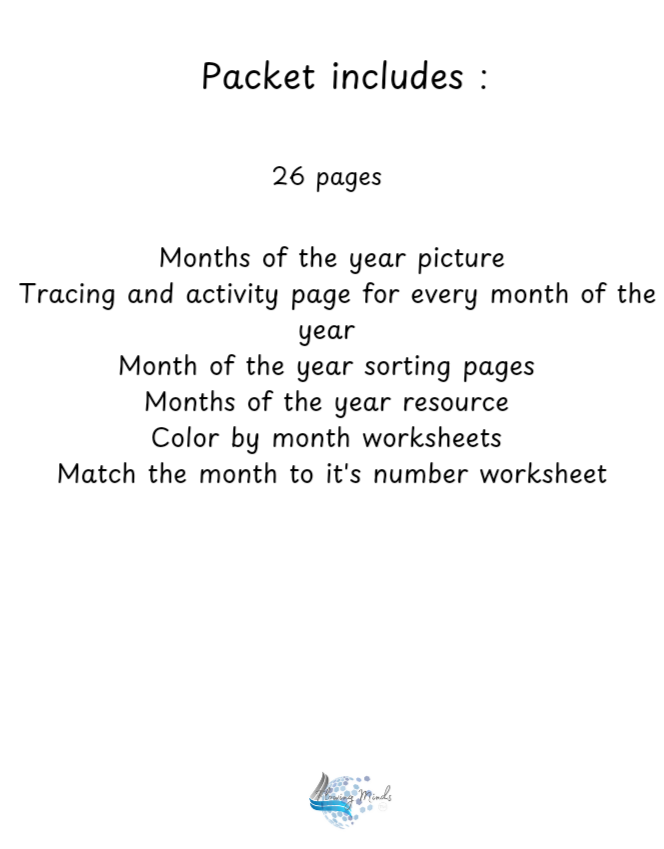 Months of the year packet