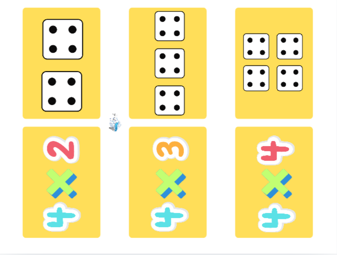 Multiplication matching game set 4&#39;s