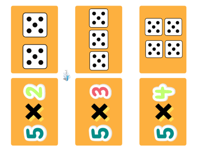 Multiplication matching game set 5&#39;s