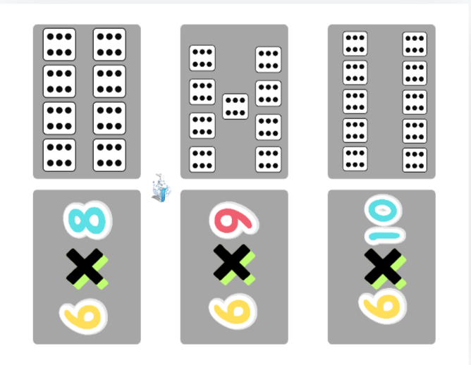 Multiplication matching game set 6&#39;s