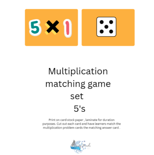 Multiplication matching game set 5&#39;s