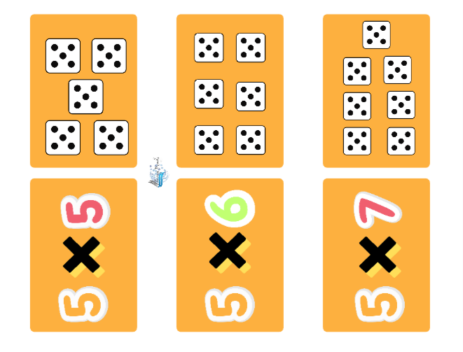 Multiplication matching game set 5&#39;s
