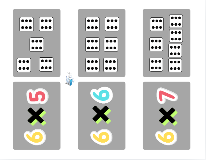Multiplication matching game set 6&#39;s