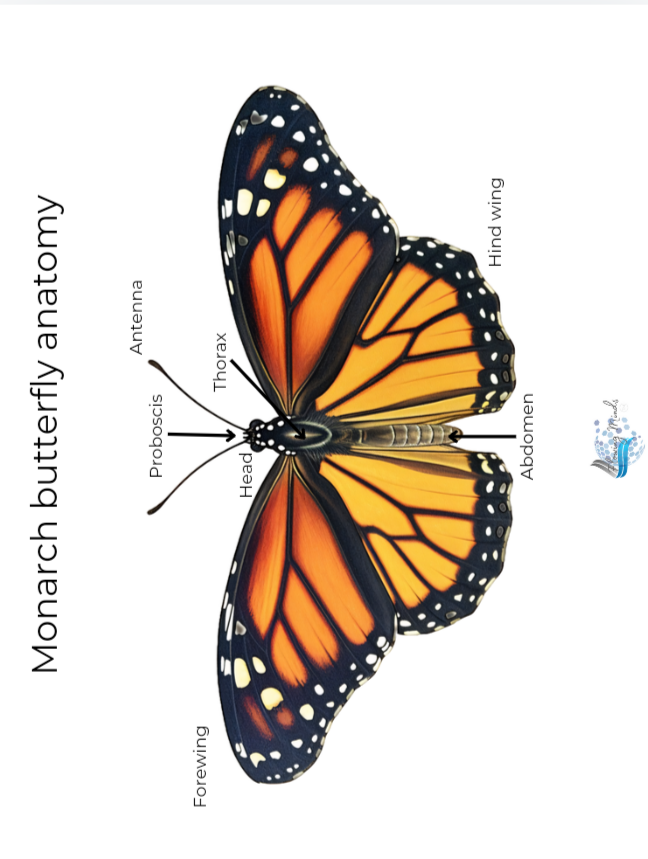 Monarch Butterfly anatomy diagram and worksheet