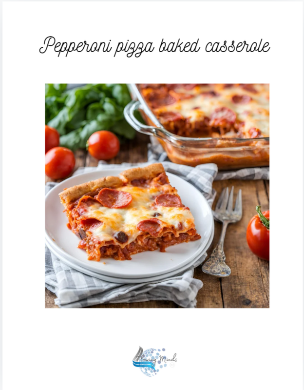 Pepperoni pizza baked casserole