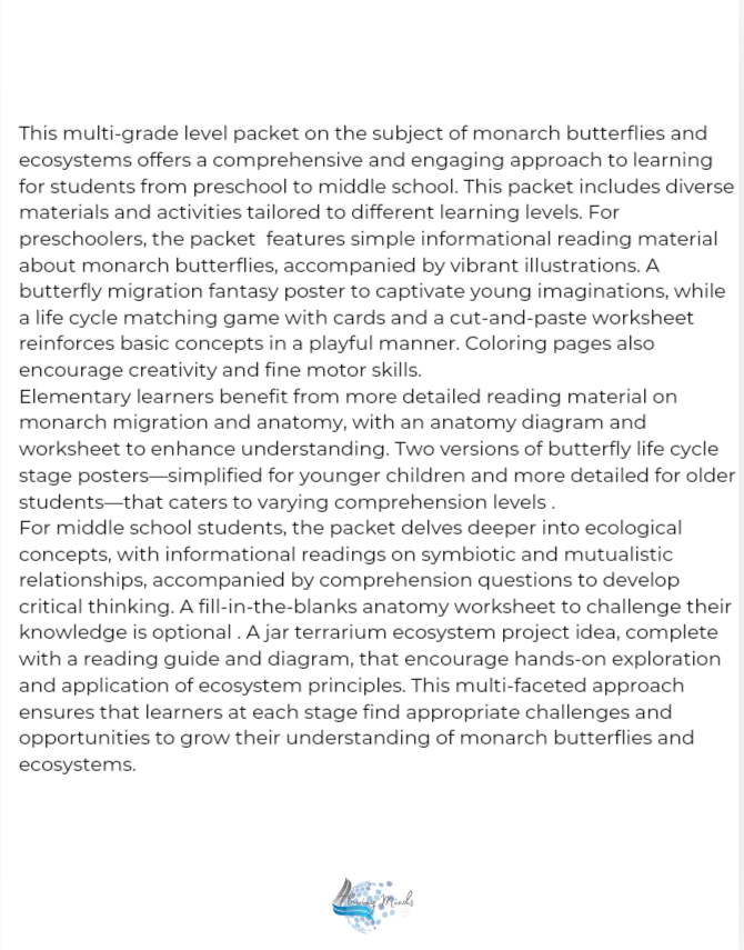 Butterflies of North America : The Monarch Butterfly  , symbiotic and mutualistic relationship&#39;s bundle