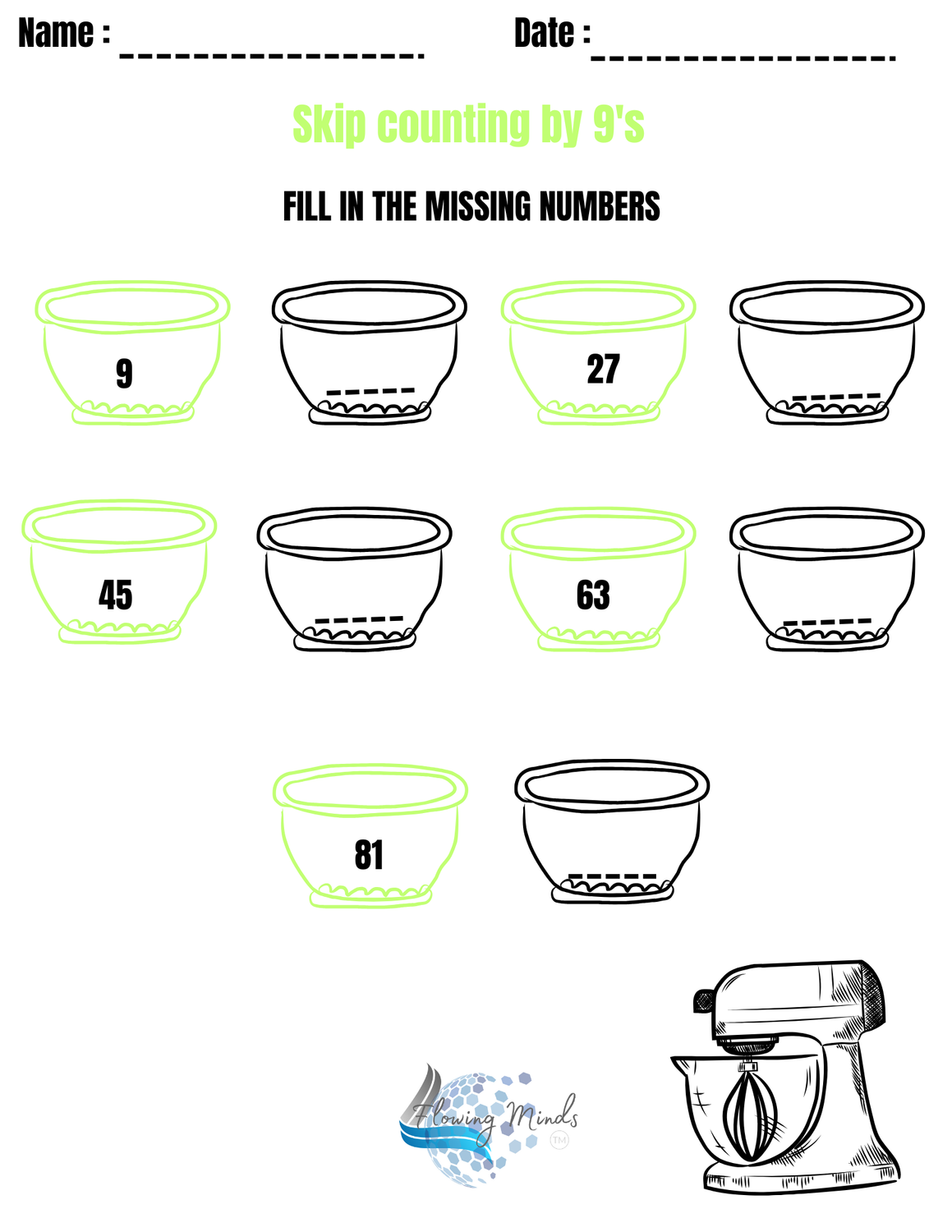 Skip counting workbook : Baking edition 🍞