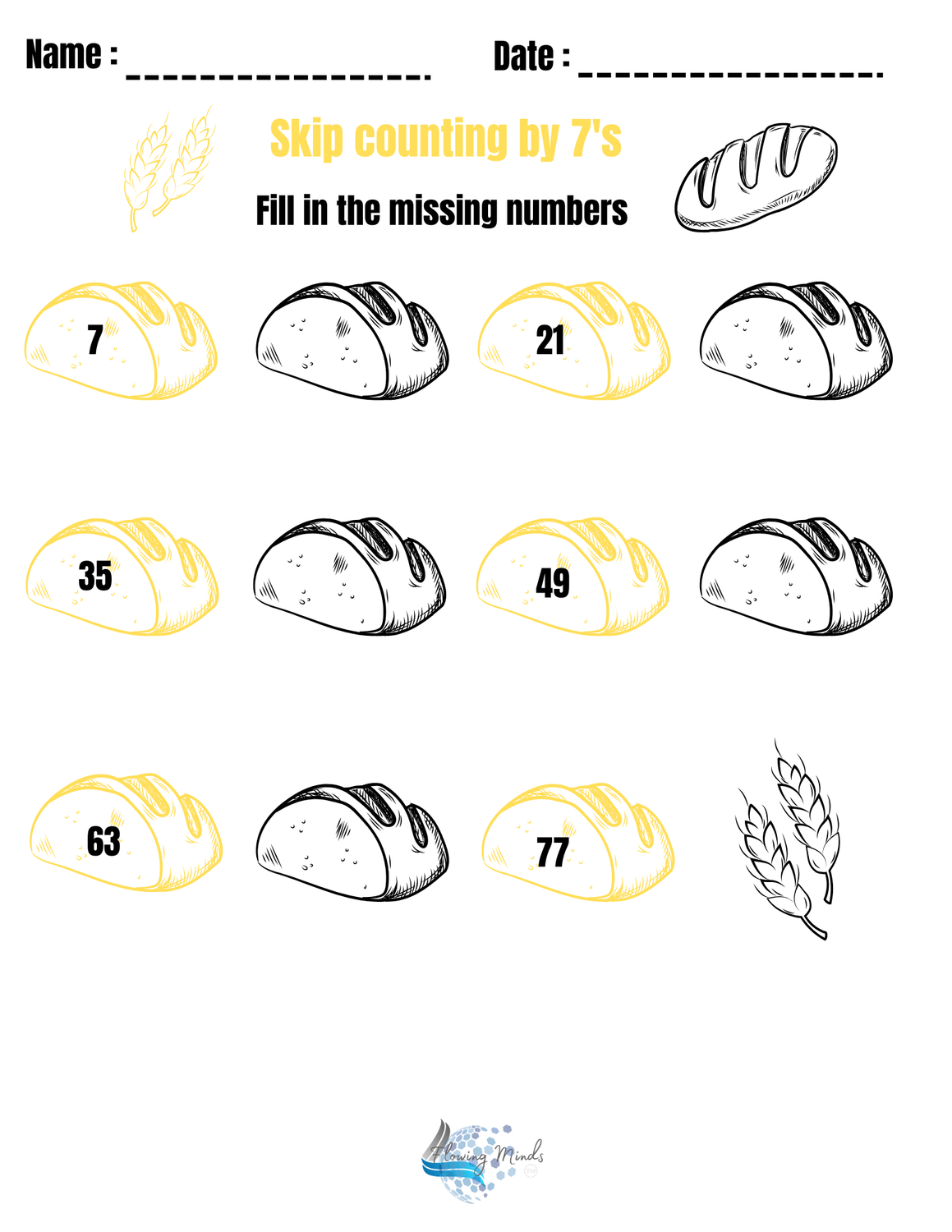 Skip counting workbook : Baking edition 🍞