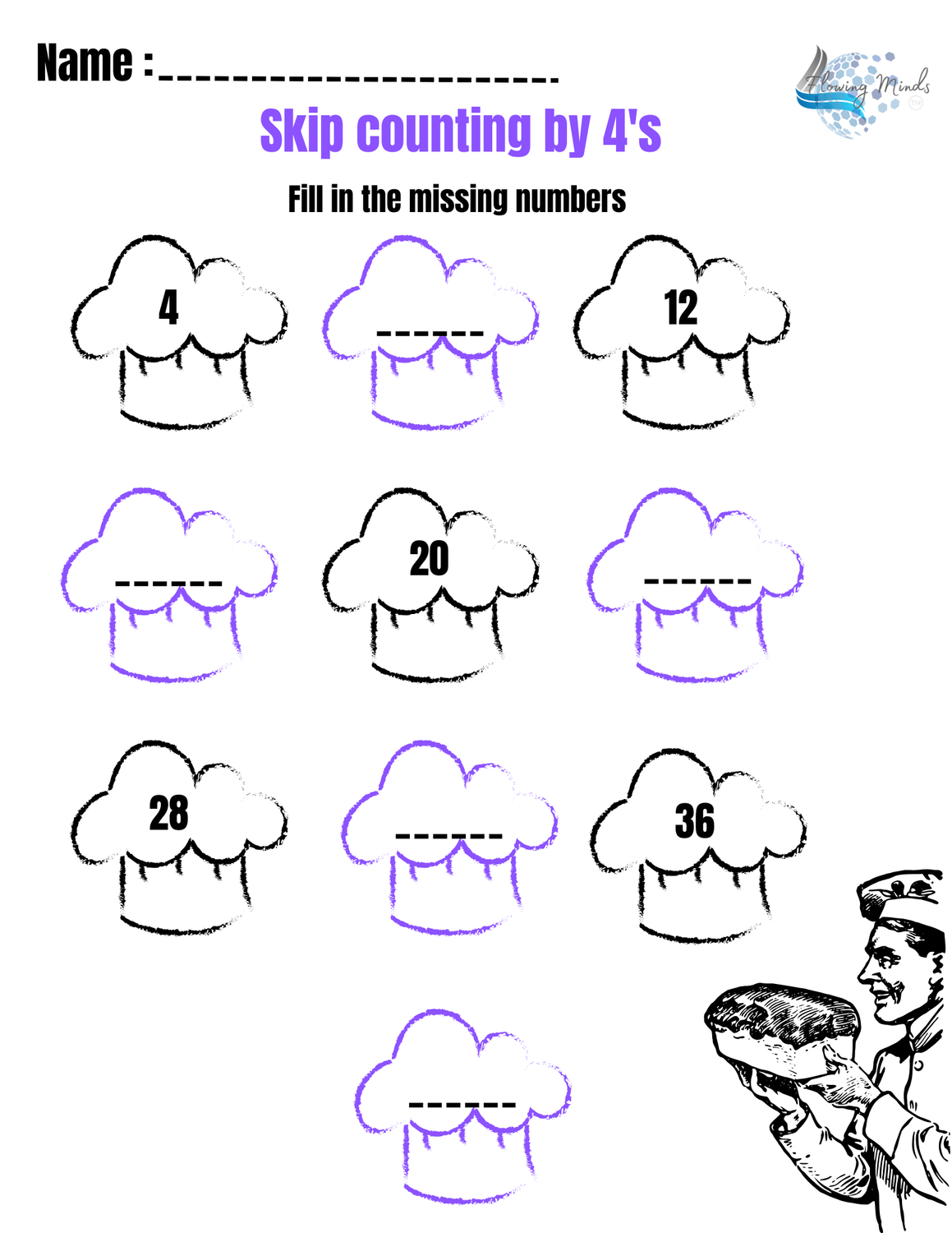 Skip counting workbook : Baking edition 🍞