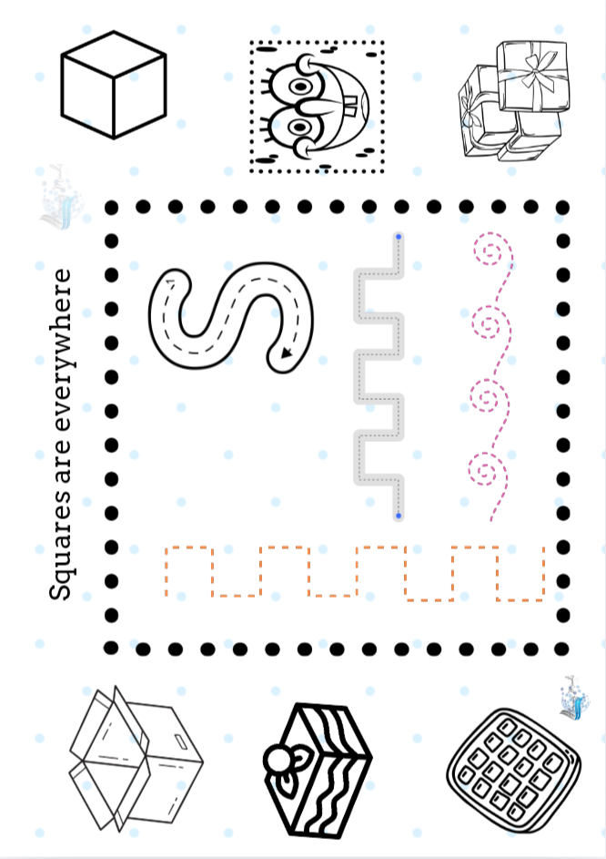 Shapes Messy Mat : Squares are everywhere !