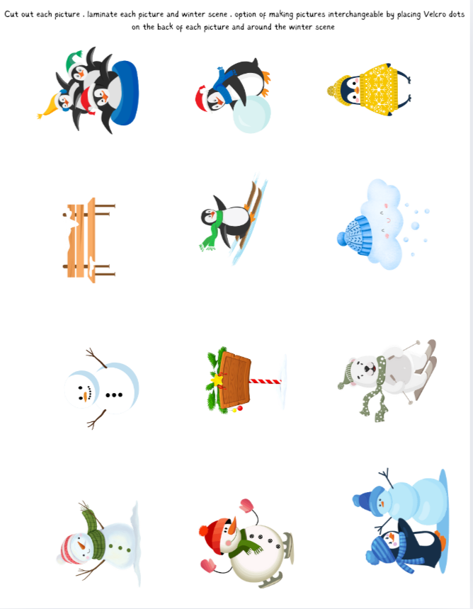 Winter line tracing activity book