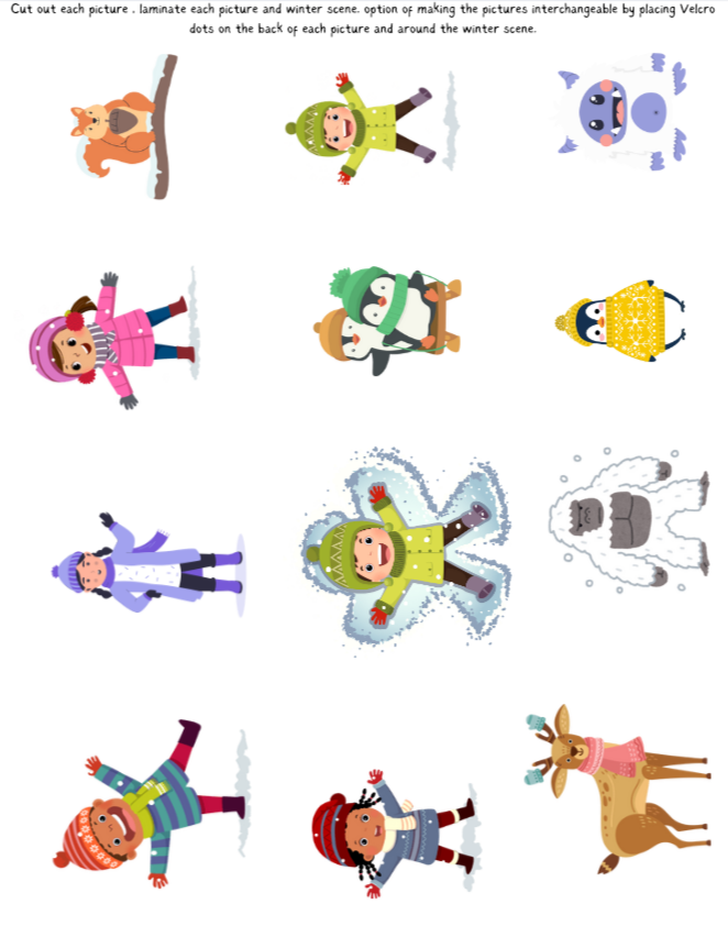 Winter line tracing activity book