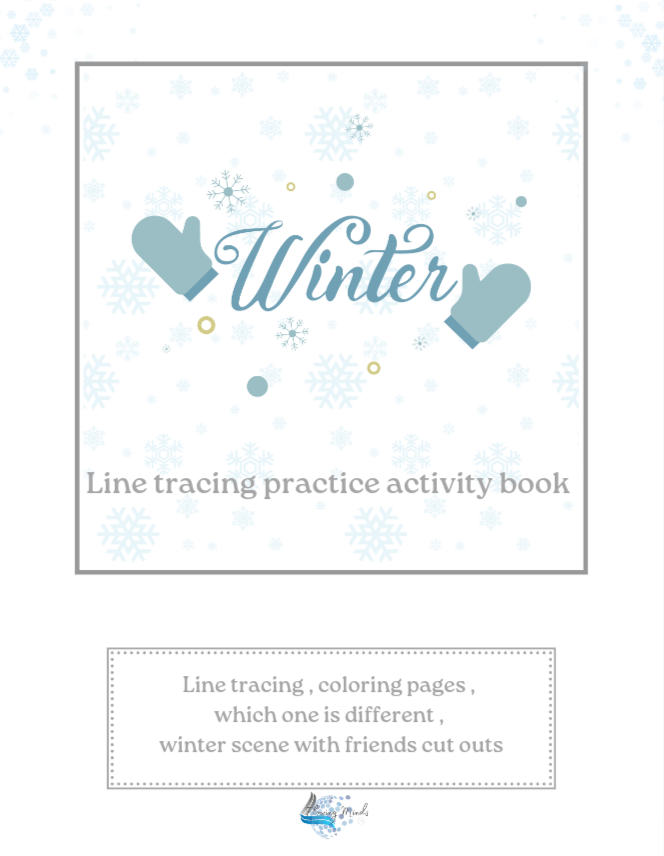 Winter line tracing activity book