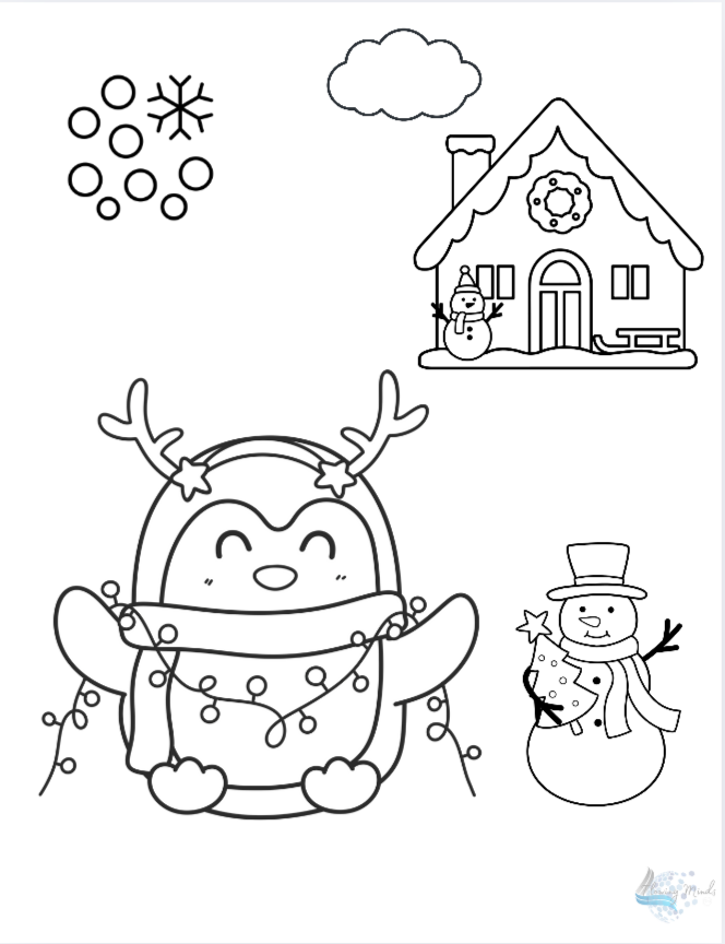 Winter line tracing activity book