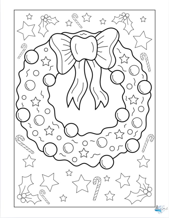 Wreath coloring page