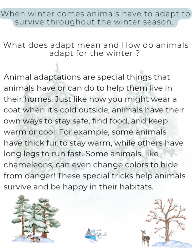 Animal Adaptations Introduction lesson
