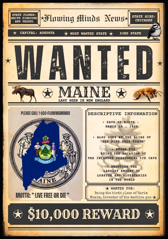 State of Maine wanted poster