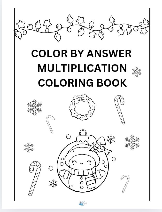 Color by answer multiplication coloring book