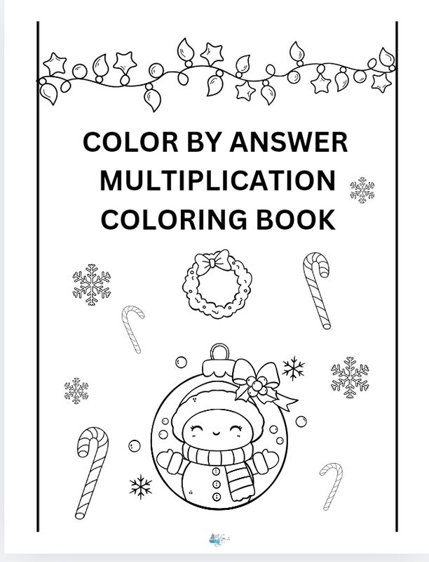 Color by answer multiplication coloring book