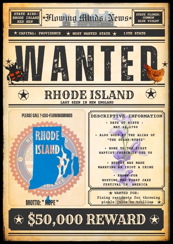 State of Rhode Island wanted poster