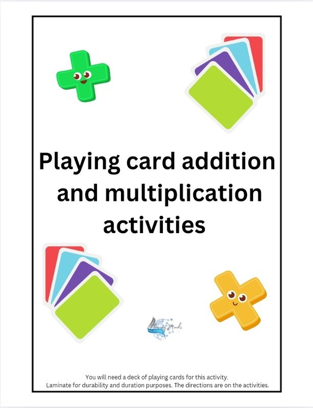 Playing card addition and multiplication activity