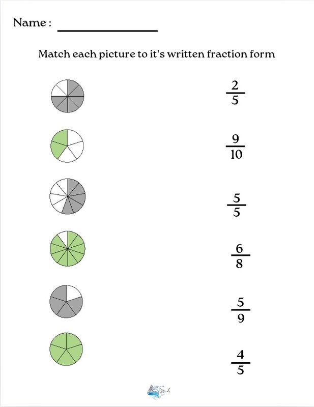 Fractions match worksheet