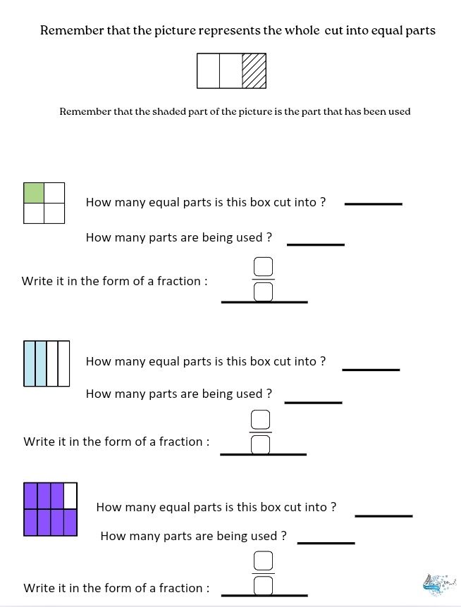 Introduction to fractions workbook