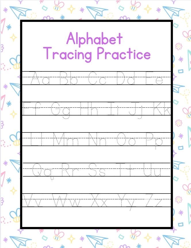 Alphabet tracing worksheet