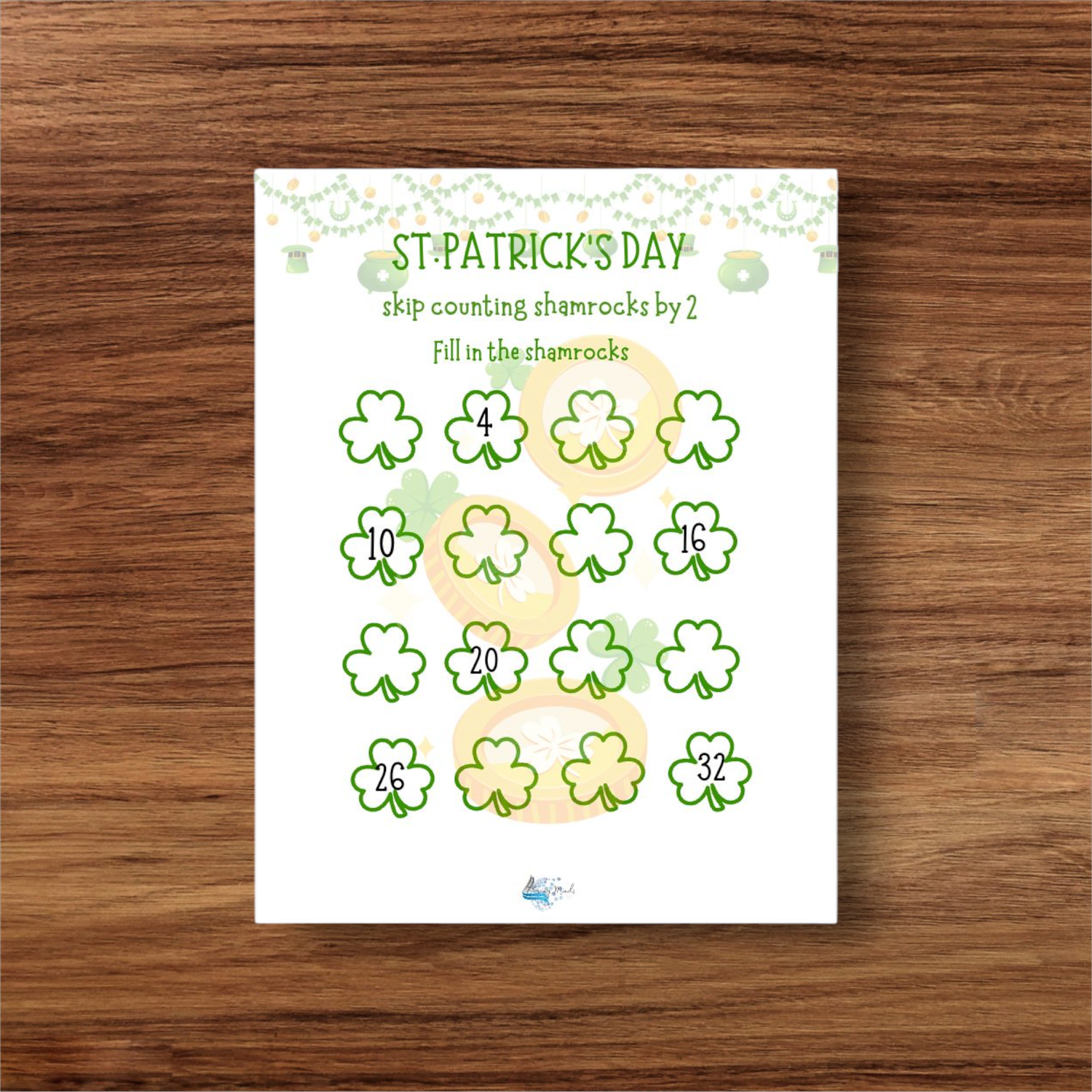 Skip Counting shamrocks worksheet