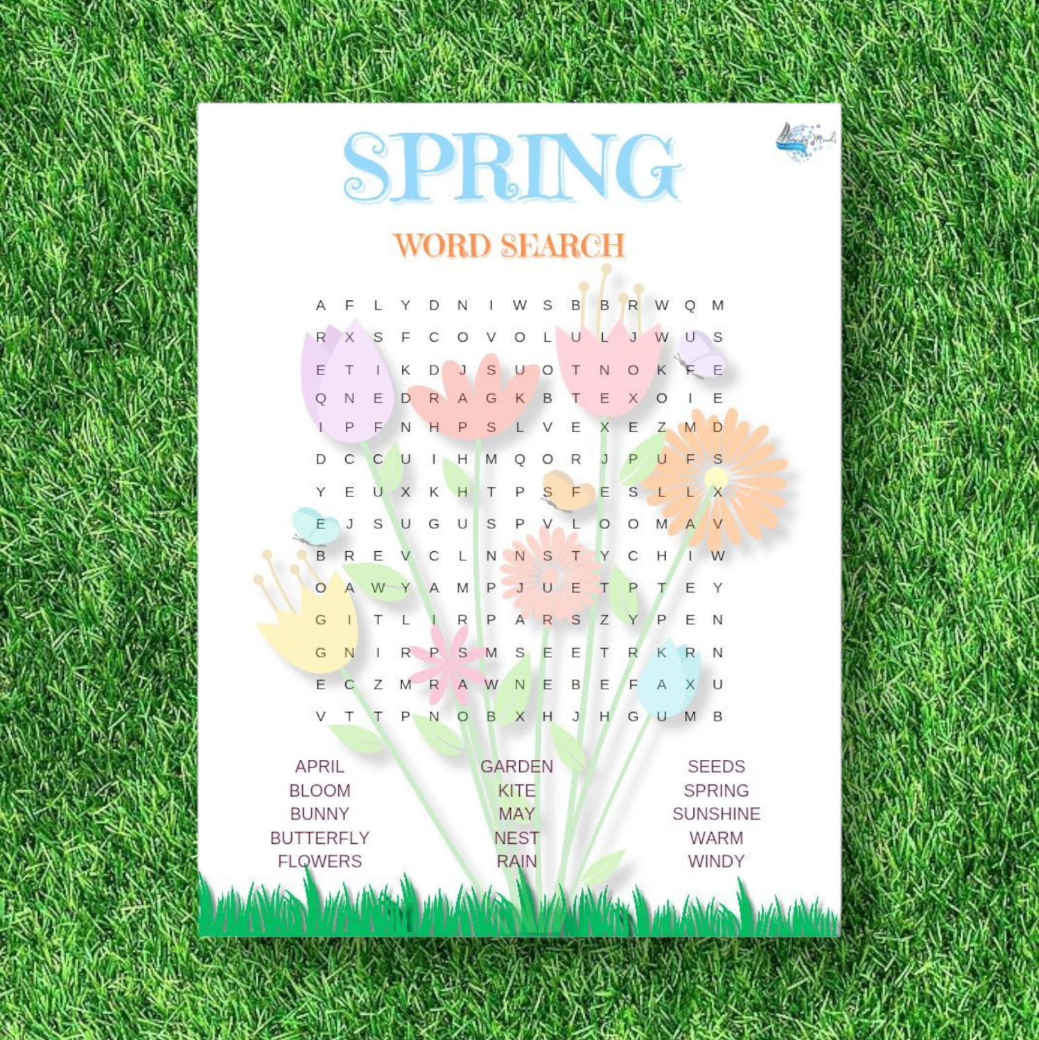Spring word search activity