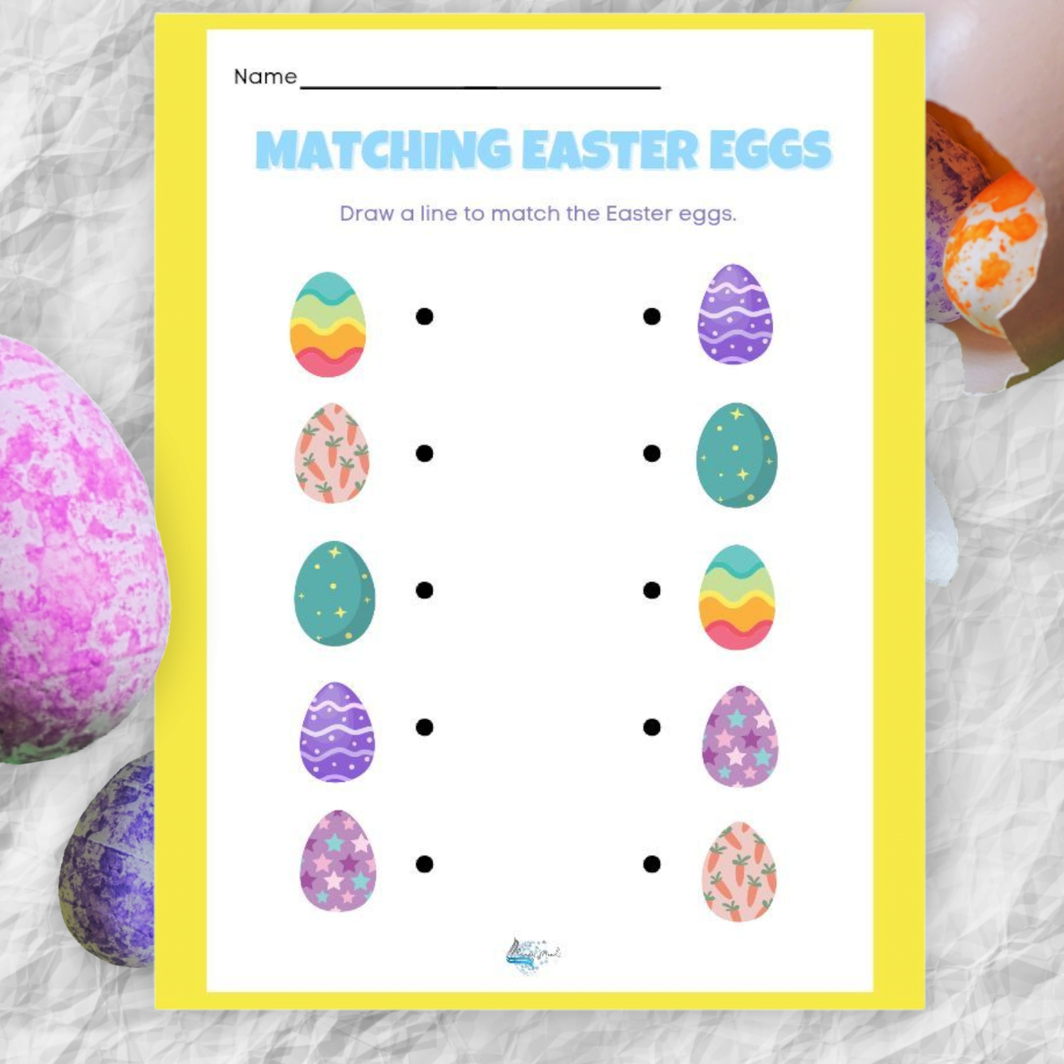 Matching Easter eggs worksheet
