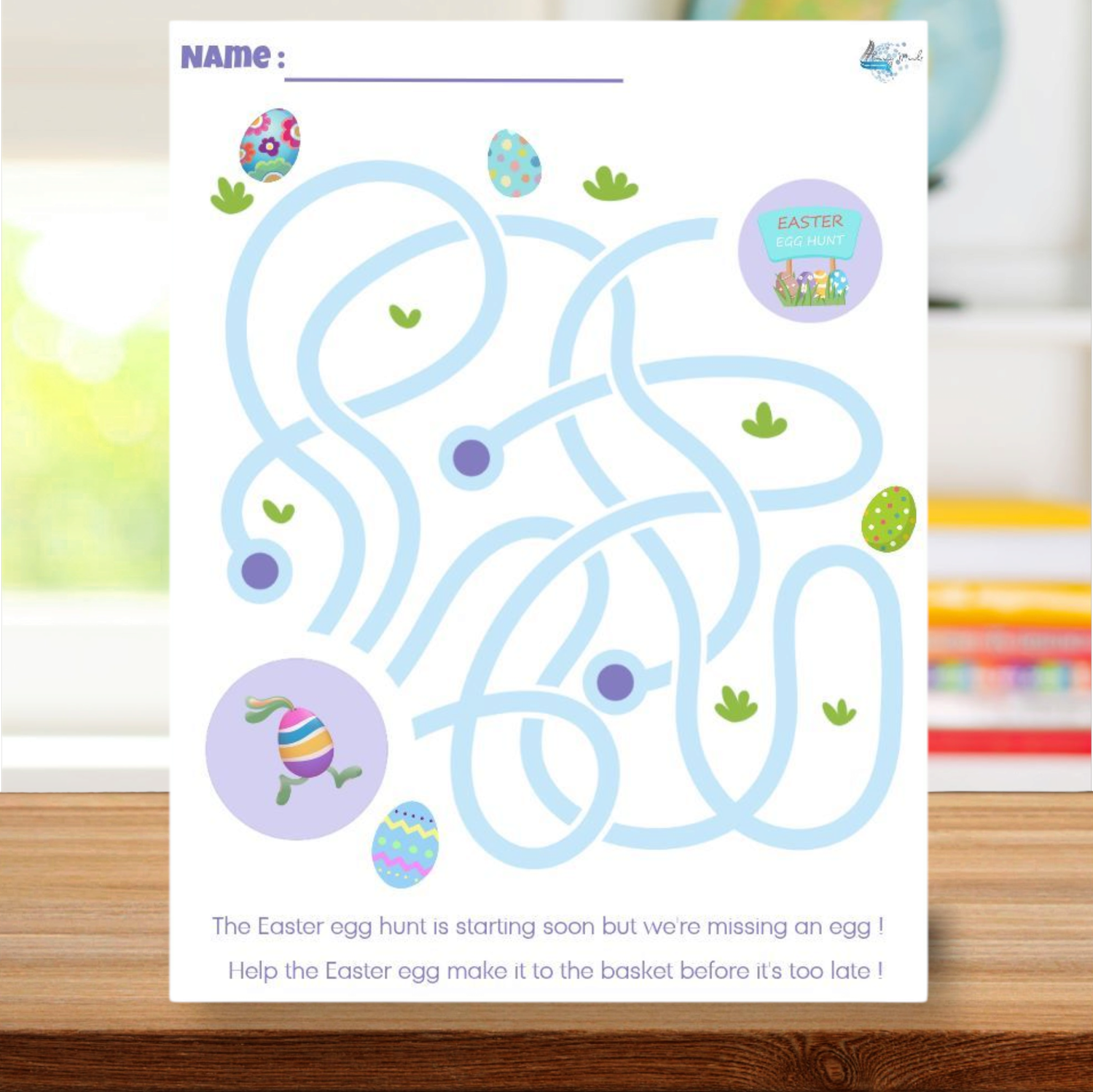 Easter egg hunt maze activity 