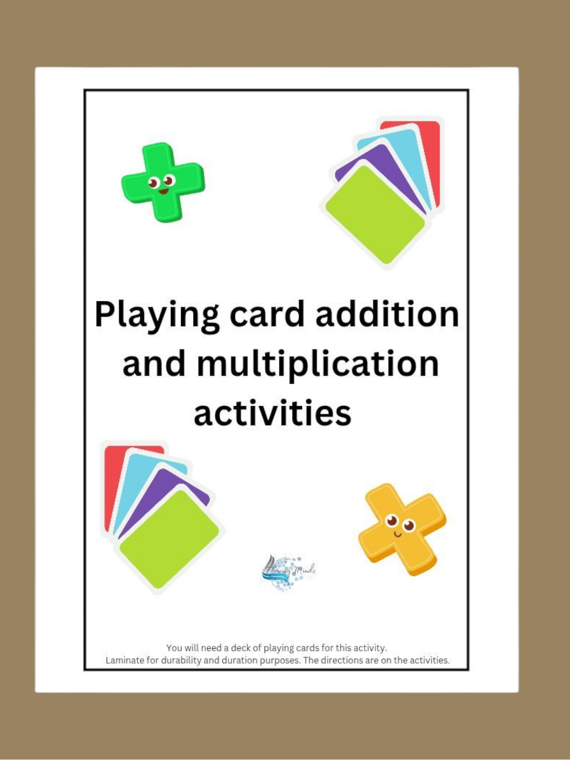 Playing card addition and multiplication activity