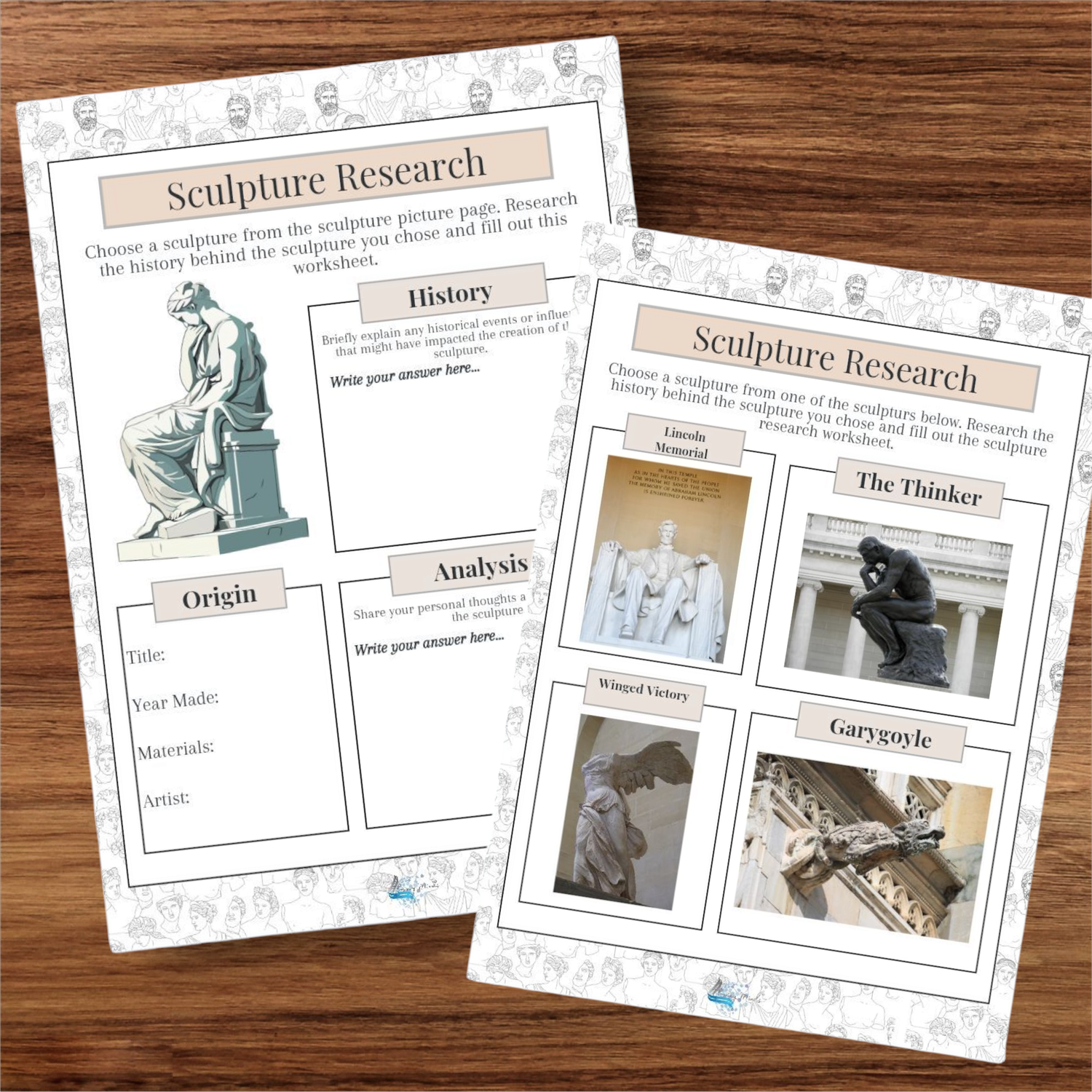 Sculpture research activity