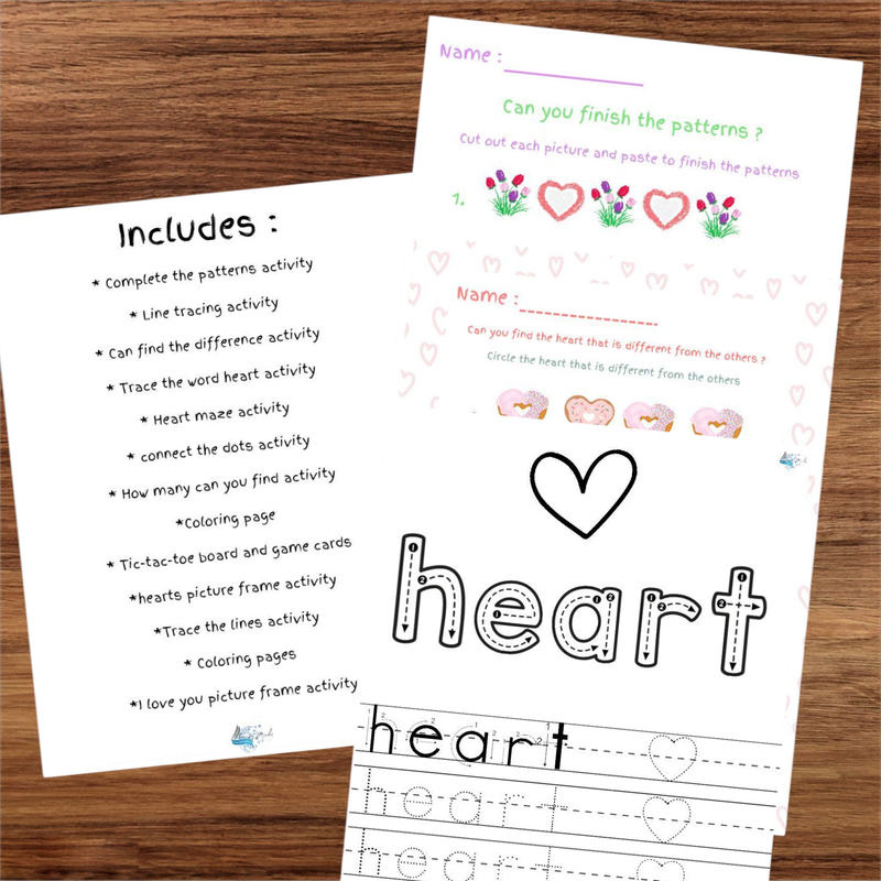 Hearts activity book