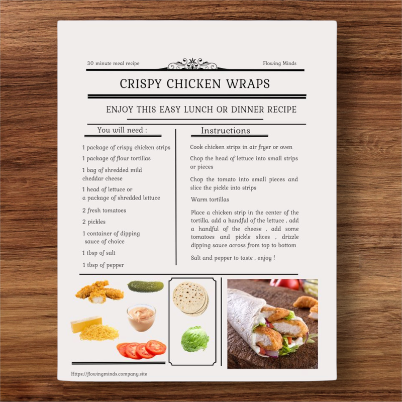 Crispy chicken wrap recipe