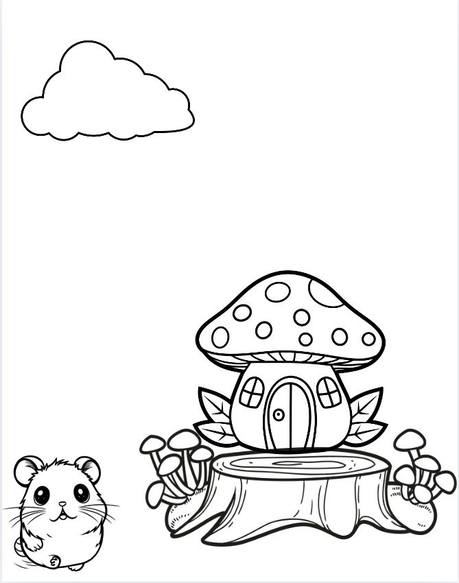 Mushroom coloring page