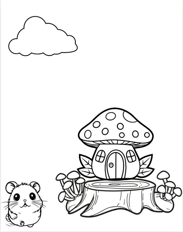 Mushroom coloring page