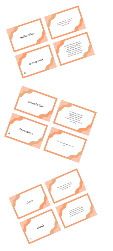 Literacy term flashcards set 1