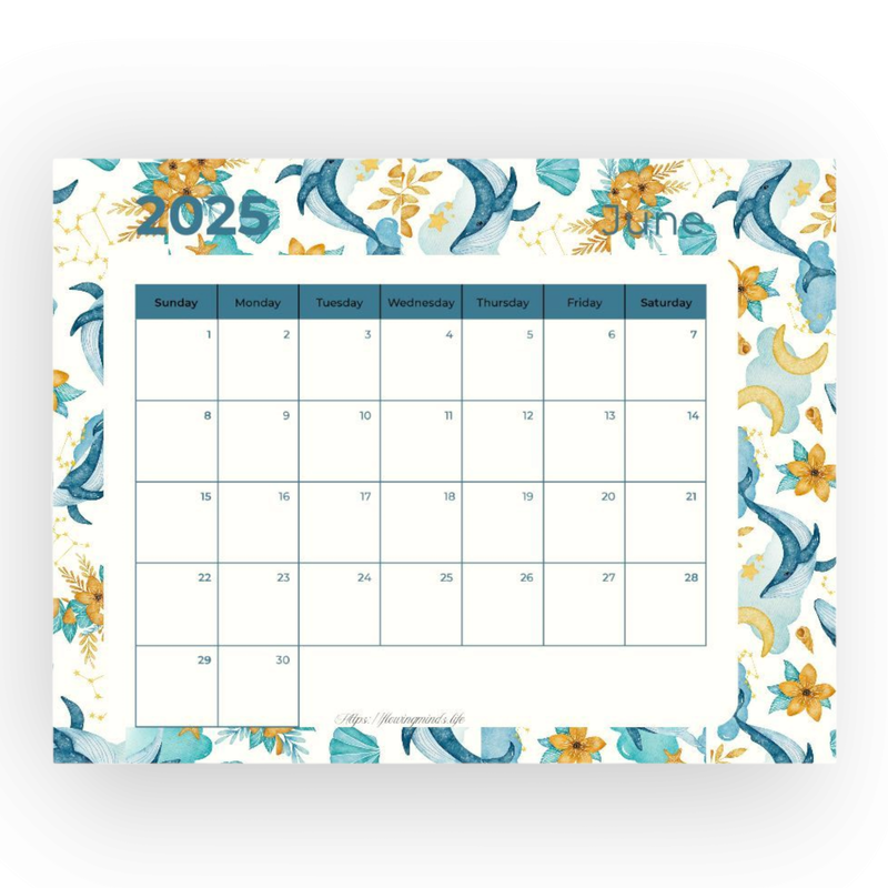 June 2025 calendar page