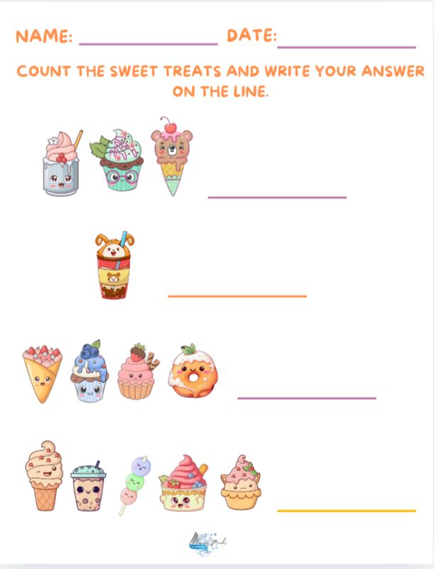 Counting sweet treats page
