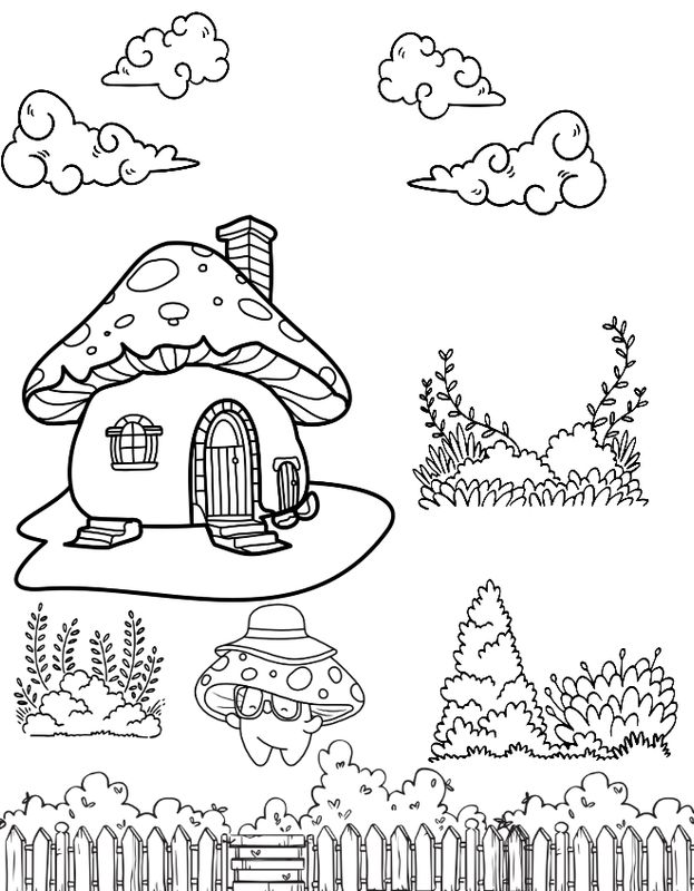 In the garden coloring page