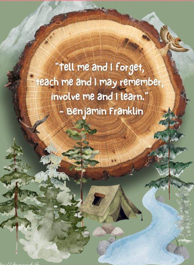 &quot;If you teach me....&quot; Benjamin Franklin quote / in the forest poster