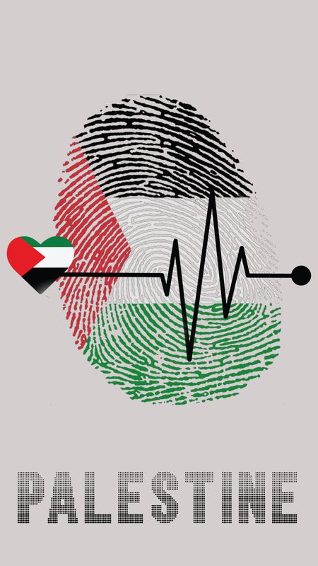The heartbeat of humanity: Free Palestine phone wallpaper 