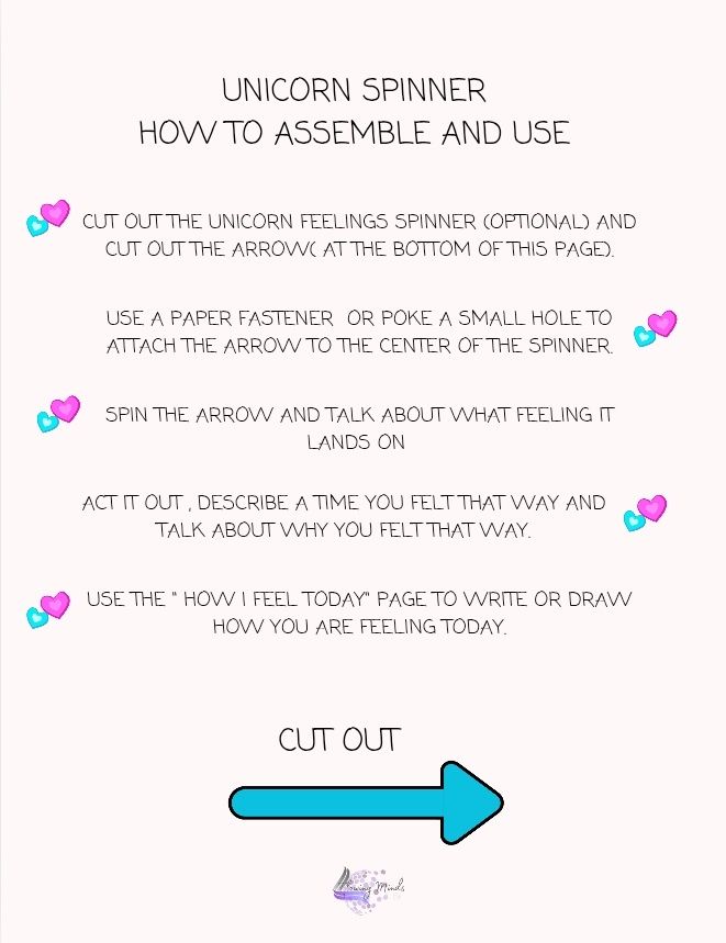 Unicorn Feelings Spinner activity