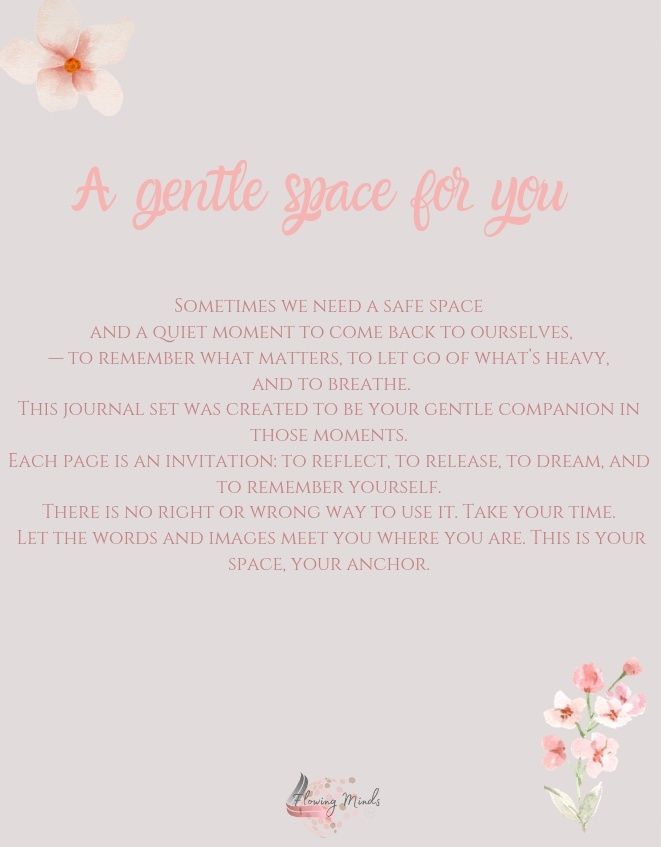Healing and Self Care Printable Journal: Mindful reflection pages