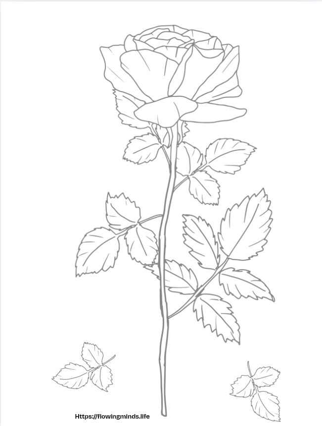 Rose coloring page 